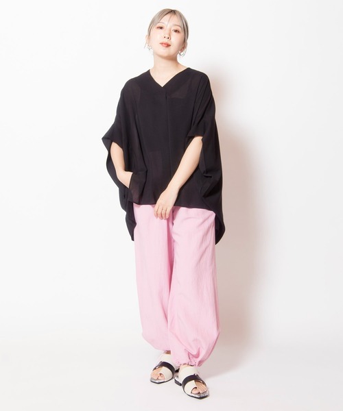 OSMOSIS(オズモーシス)の「ドロストヘムサイドタックパンツ(その他パンツ・レディース・ピンク/ライトグリーン/ブラック・ONE SIZE)」の10枚目の写真