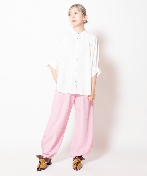 OSMOSIS(オズモーシス)の「ドロストヘムサイドタックパンツ(その他パンツ・レディース・ピンク/ライトグリーン/ブラック・ONE SIZE)」の9枚目の写真