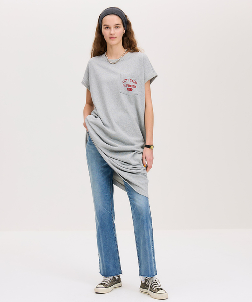 IENA(イエナ)の「BLACK ミニ裏毛ロングワンピース(ワンピース・レディース・ライトグレー・38/36)」の2枚目の写真