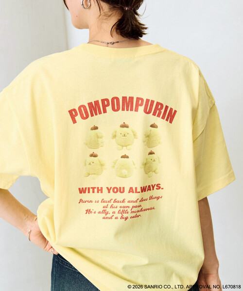限定展開 別注/ポムポムプリン バックプリント 半袖 Tシャツ（Tシャツ