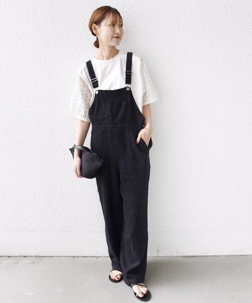 WEB限定】〈手洗い可能〉レース コンビ ショート スリーブ カットソー