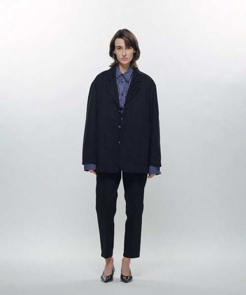 KEISUKEYOSHIDA(ケイスケヨシダ)の「Cotton Twill Jacket(テーラードジャケット・レディース・ブラック/グレー/パープル・L/M)」の4枚目の写真