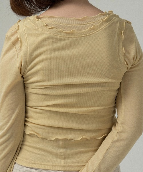 lawgy(ラウジー)の「mellow trim bustier seam tank top / メロウトリムビスチェシームタンクトップ(タンクトップ・レディース・チャコール/イエロー系/アイボリー・FREE)」の17枚目の写真