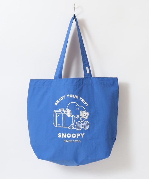 SNOOPY(スヌーピー)の「SNOOPY スヌーピー トートバッグ enjoy your trip(トートバッグ・レディース・ブルー/ホワイト・FREE)」の5枚目の写真