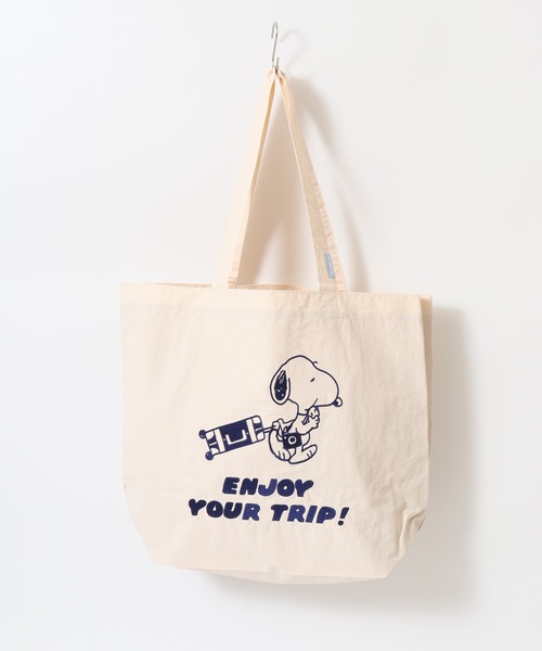 SNOOPY(スヌーピー)の「SNOOPY スヌーピー トートバッグ enjoy your trip(トートバッグ・レディース・ブルー/ホワイト・FREE)」の3枚目の写真