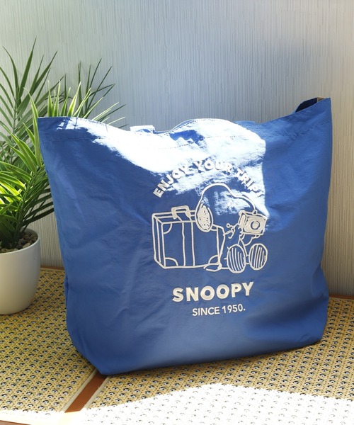 SNOOPY(スヌーピー)の「SNOOPY スヌーピー トートバッグ enjoy your trip(トートバッグ・レディース・ブルー/ホワイト・FREE)」の15枚目の写真