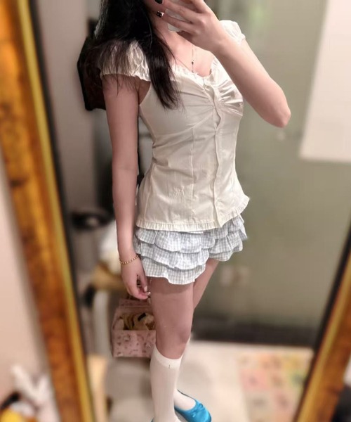 AsheKsha(アシクシャ)の「ケーキスカート(スカート・レディース・ブルー・M)」の2枚目の写真