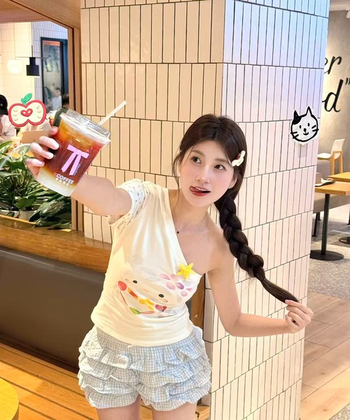 AsheKsha(アシクシャ)の「ケーキスカート(スカート・レディース・ブルー・M)」の3枚目の写真