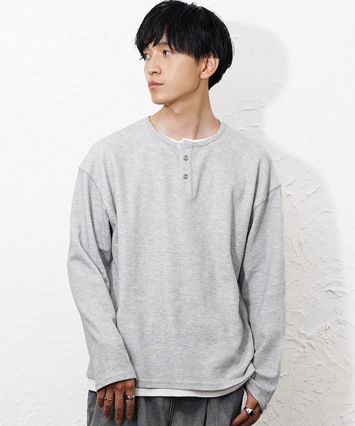 MinoriTY(マイノリティ)の「【MinoriTY】ダブルヘンリーロングTシャツ メンズ 春服 夏服 ユニセックス(Tシャツ/カットソー・メンズ・ブラック/ブラウン/グレー・L/M)」の11枚目の写真