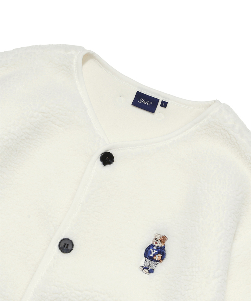 YALE(イェール)の「エンブロイダリーダンカラーリスボアフリースジャケット_アイボリー(その他アウター・レディース・その他・LARGE/MEDIUM/SMALL/WS/X-LARGE/XX-LARGE)」の3枚目の写真