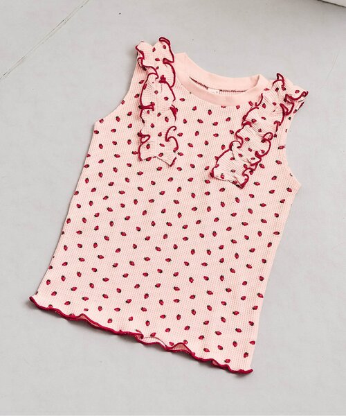 apres les cours(アプレレクール)の「ノースリーブ ワッフルフリルトップス(Tシャツ/カットソー・キッズ・その他3/パープル/イエロー/ブラック/ピンク・80/90/100/110/120/130/140)」の5枚目の写真
