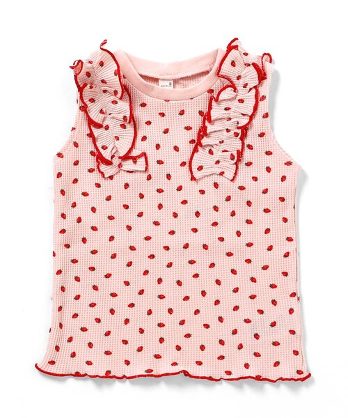 apres les cours(アプレレクール)の「ノースリーブ ワッフルフリルトップス(Tシャツ/カットソー・キッズ・その他3/パープル/イエロー/ブラック/ピンク・80/90/100/110/120/130/140)」の21枚目の写真