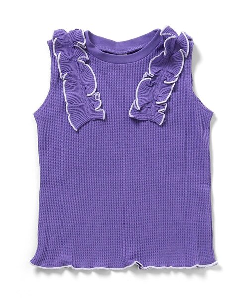 apres les cours(アプレレクール)の「ノースリーブ ワッフルフリルトップス(Tシャツ/カットソー・キッズ・その他3/パープル/イエロー/ブラック/ピンク・80/90/100/110/120/130/140)」の22枚目の写真