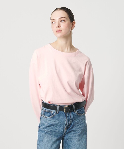 ER（イーアール）の「＜ER＞ロゴ ロングスリーブTシャツ（Tシャツ/カットソー・レディース・ホワイト/ダークグレー/ライトピンク/ブラック・FREE）」の4枚目の写真