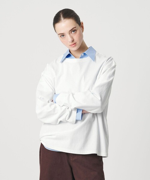 ER（イーアール）の「＜ER＞ロゴ ロングスリーブTシャツ（Tシャツ/カットソー・レディース・ホワイト/ダークグレー/ライトピンク/ブラック・FREE）」の5枚目の写真