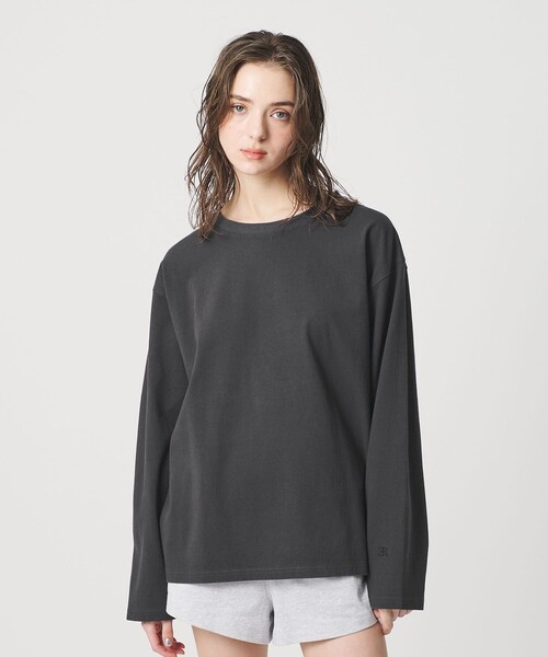 ER（イーアール）の「＜ER＞ロゴ ロングスリーブTシャツ（Tシャツ/カットソー・レディース・ホワイト/ダークグレー/ライトピンク/ブラック・FREE）」の9枚目の写真