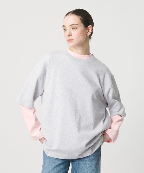 ER（イーアール）の「＜ER＞ロゴ ロングスリーブTシャツ（Tシャツ/カットソー・レディース・ホワイト/ダークグレー/ライトピンク/ブラック・FREE）」の14枚目の写真