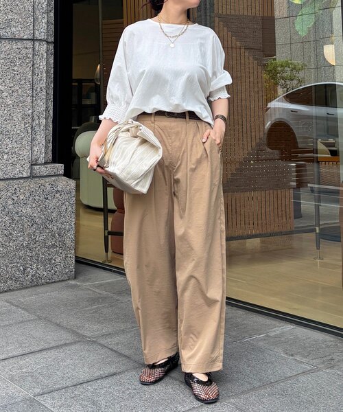un dix cors（アンディコール）の「接触冷感シャーリング袖プルオーバー（Tシャツ/カットソー・レディース・オレンジ/オフホワイト/ブルー/ブラック・FREE）」の7枚目の写真