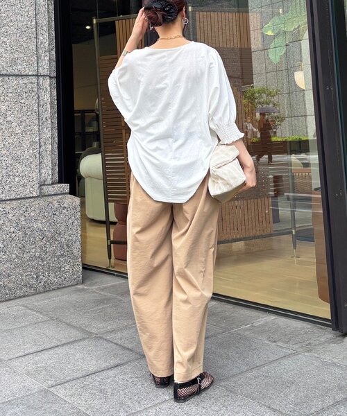 un dix cors（アンディコール）の「接触冷感シャーリング袖プルオーバー（Tシャツ/カットソー・レディース・オレンジ/オフホワイト/ブルー/ブラック・FREE）」の10枚目の写真