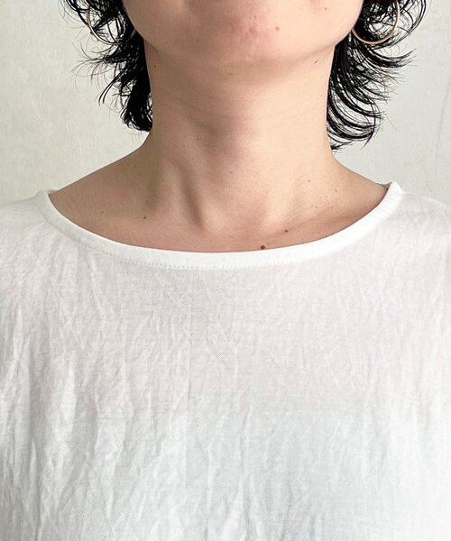 un dix cors（アンディコール）の「接触冷感シャーリング袖プルオーバー（Tシャツ/カットソー・レディース・オレンジ/オフホワイト/ブルー/ブラック・FREE）」の14枚目の写真