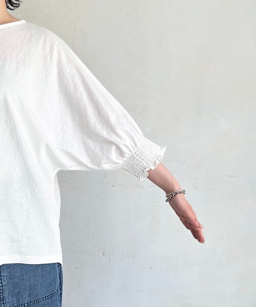 un dix cors（アンディコール）の「接触冷感シャーリング袖プルオーバー（Tシャツ/カットソー・レディース・オレンジ/オフホワイト/ブルー/ブラック・FREE）」の15枚目の写真