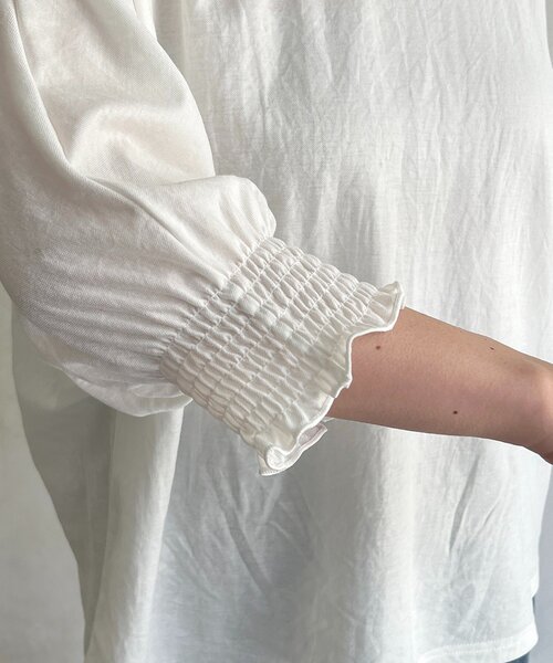 un dix cors（アンディコール）の「接触冷感シャーリング袖プルオーバー（Tシャツ/カットソー・レディース・オレンジ/オフホワイト/ブルー/ブラック・FREE）」の16枚目の写真