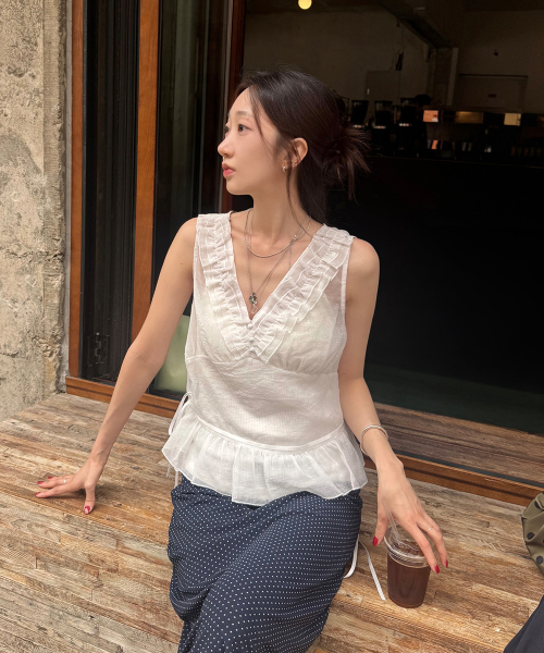 Sheer Glow Blouse (White)（シャツ/ブラウス）｜SINOON（シヌーン）の