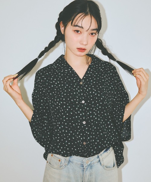 COLORME(カラーミー)の「【AKB48 伊藤百花 着用】小花柄開襟シャツ(シャツ/ブラウス・レディース・ブラック/ホワイト・FREE)」の20枚目の写真