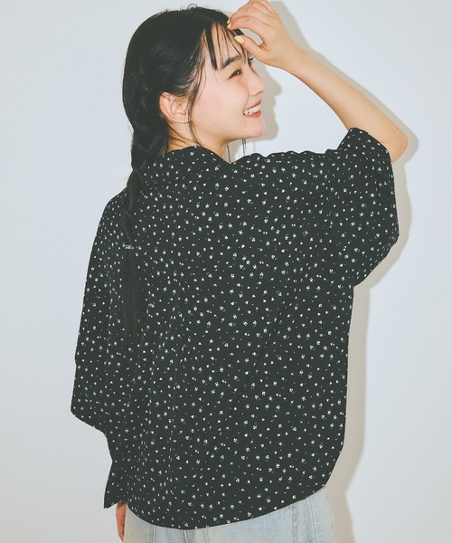COLORME(カラーミー)の「【AKB48 伊藤百花 着用】小花柄開襟シャツ(シャツ/ブラウス・レディース・ブラック/ホワイト・FREE)」の21枚目の写真