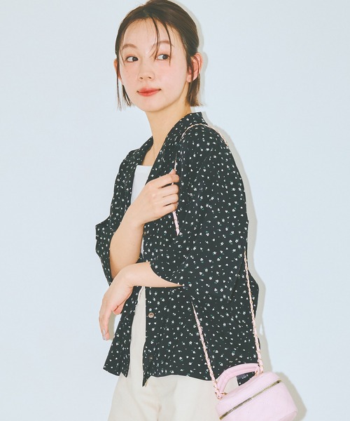 COLORME(カラーミー)の「【AKB48 伊藤百花 着用】小花柄開襟シャツ(シャツ/ブラウス・レディース・ブラック/ホワイト・FREE)」の16枚目の写真