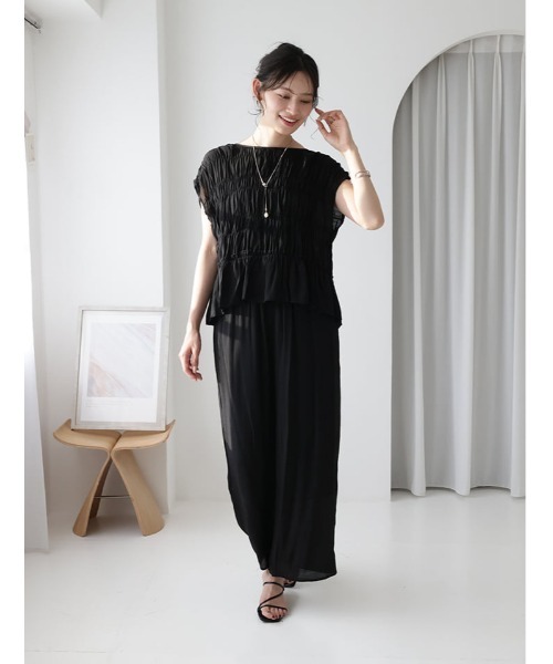 fifth(フィフス)の「ウエストギャザースラブワイドパンツ(その他パンツ・レディース・ブラック/ベージュ・M)」の9枚目の写真