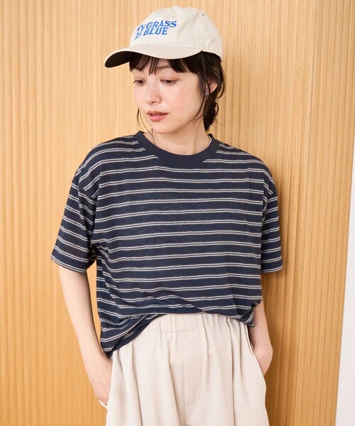 coen(コーエン)の「シアーマルチボーダーTシャツ(Tシャツ/カットソー・レディース・ワインレッド/ブラウン/ネイビー・M/L)」の21枚目の写真
