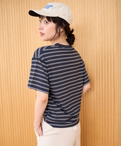 coen(コーエン)の「シアーマルチボーダーTシャツ(Tシャツ/カットソー・レディース・ワインレッド/ブラウン/ネイビー・M/L)」の22枚目の写真