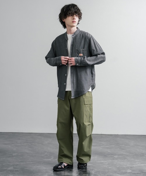 KRIFF MAYER(クリフメイヤー)の「KRIFF MAYER クリフメイヤー オーバーサイズエアーライトデニムバンドカラー長袖シャツ 2555107(シャツ/ブラウス・メンズ・ダークブルー/マルチ/ライトブルー/チャコール・M/XL/L)」の17枚目の写真