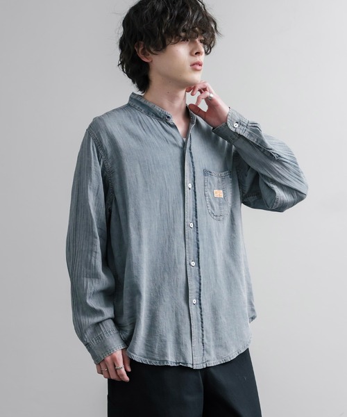 KRIFF MAYER(クリフメイヤー)の「KRIFF MAYER クリフメイヤー オーバーサイズエアーライトデニムバンドカラー長袖シャツ 2555107(シャツ/ブラウス・メンズ・ダークブルー/マルチ/ライトブルー/チャコール・M/XL/L)」の19枚目の写真