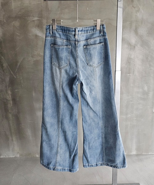 WESTBOY(ウエストボーイ)の「Y2K ワイドシルエット 切り替えデザイン ハイウエスト デニムパンツ WOG26S2PT01(デニムパンツ・レディース・ブルー・M/L)」の11枚目の写真