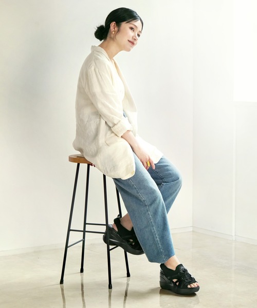 orMORE(オアモア)の「ヒールアップサンダル2 ニットタイプ(サンダル・レディース・ブラック・LARGE/MEDIUM/SMALL)」の7枚目の写真