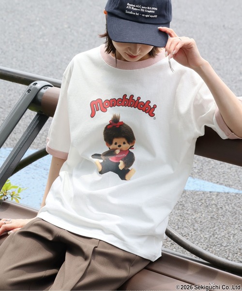 CORPUS SELECT(コーパストーキョー)の「【MONCHHICHI/モンチッチ】リンガーデザインTシャツ(Tシャツ/カットソー・レディース・ブラック/イエロー/ピンク・L/S/M)」の15枚目の写真