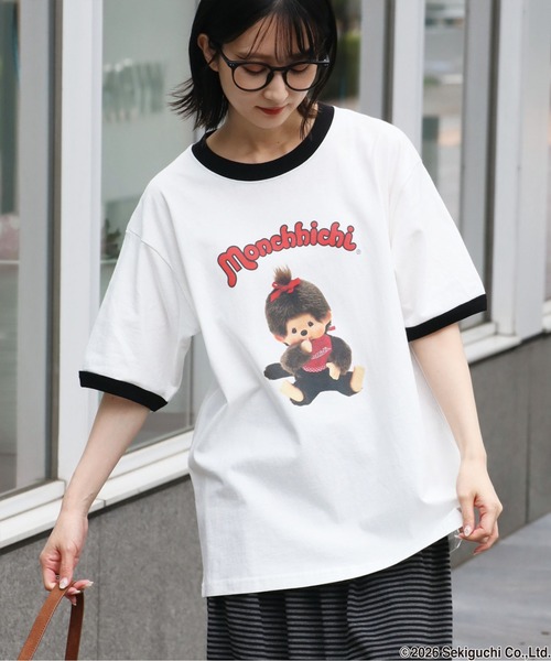 CORPUS SELECT(コーパストーキョー)の「【MONCHHICHI/モンチッチ】リンガーデザインTシャツ(Tシャツ/カットソー・レディース・ブラック/イエロー/ピンク・L/S/M)」の6枚目の写真