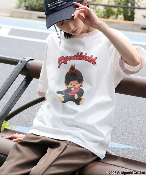 CORPUS SELECT(コーパストーキョー)の「【MONCHHICHI/モンチッチ】リンガーデザインTシャツ(Tシャツ/カットソー・レディース・ブラック/イエロー/ピンク・L/S/M)」の12枚目の写真
