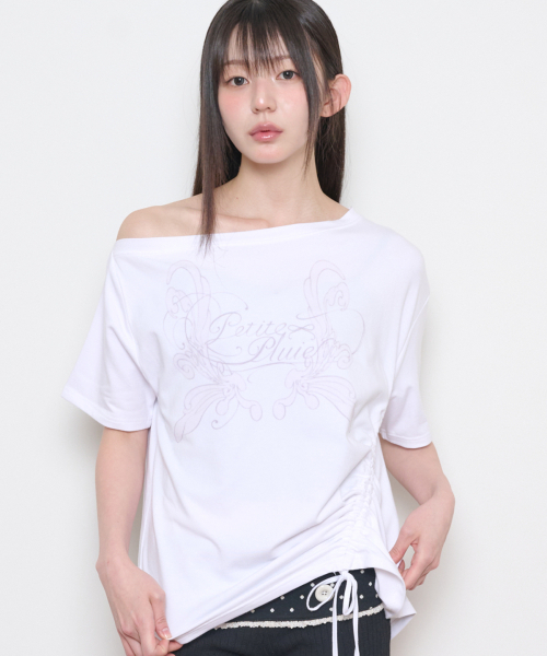 ILLIGO(イリゴ)の「セソフェアリー ワンショルダーTシャツ ホワイト(Tシャツ/カットソー・レディース・その他・OS)」の5枚目の写真