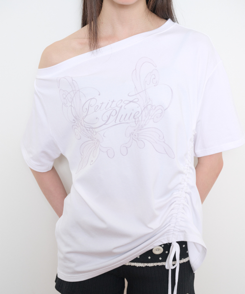 ILLIGO(イリゴ)の「セソフェアリー ワンショルダーTシャツ ホワイト(Tシャツ/カットソー・レディース・その他・OS)」の4枚目の写真