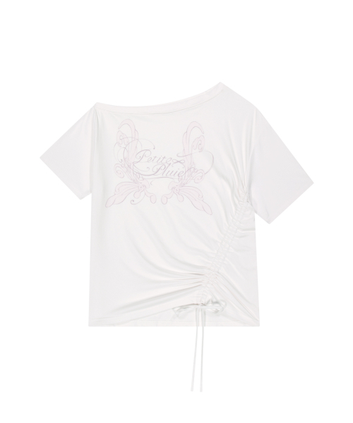 ILLIGO(イリゴ)の「セソフェアリー ワンショルダーTシャツ ホワイト(Tシャツ/カットソー・レディース・その他・OS)」の3枚目の写真