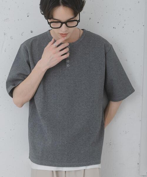 SENSE OF PLACE by URBAN RESEARCH(センスオブプレイスバイアーバンリサーチ)の「アソートヘンリーネックショートスリーブTシャツ(Tシャツ/カットソー・メンズ・グレー/ボルドー/チャコールグレー/ブラック・MEDIUM/LARGE)」の14枚目の写真
