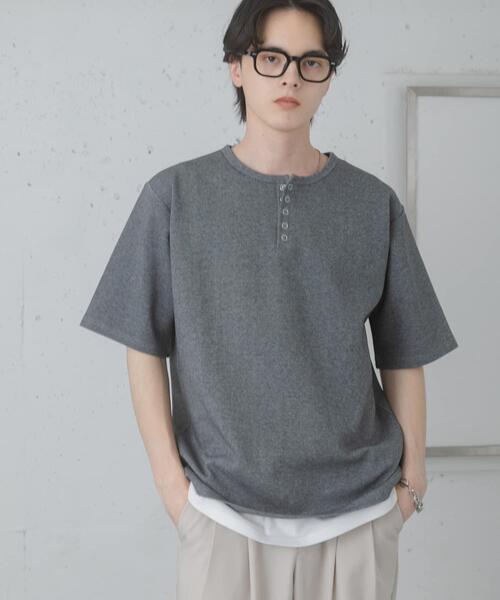 SENSE OF PLACE by URBAN RESEARCH(センスオブプレイスバイアーバンリサーチ)の「アソートヘンリーネックショートスリーブTシャツ(Tシャツ/カットソー・メンズ・グレー/ボルドー/チャコールグレー/ブラック・MEDIUM/LARGE)」の15枚目の写真