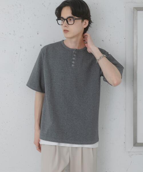 SENSE OF PLACE by URBAN RESEARCH(センスオブプレイスバイアーバンリサーチ)の「アソートヘンリーネックショートスリーブTシャツ(Tシャツ/カットソー・メンズ・グレー/ボルドー/チャコールグレー/ブラック・MEDIUM/LARGE)」の17枚目の写真