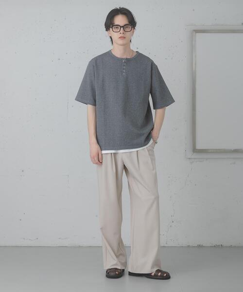 SENSE OF PLACE by URBAN RESEARCH(センスオブプレイスバイアーバンリサーチ)の「アソートヘンリーネックショートスリーブTシャツ(Tシャツ/カットソー・メンズ・グレー/ボルドー/チャコールグレー/ブラック・MEDIUM/LARGE)」の18枚目の写真
