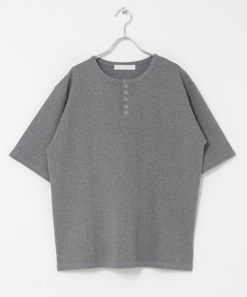 SENSE OF PLACE by URBAN RESEARCH(センスオブプレイスバイアーバンリサーチ)の「アソートヘンリーネックショートスリーブTシャツ(Tシャツ/カットソー・メンズ・グレー/ボルドー/チャコールグレー/ブラック・MEDIUM/LARGE)」の19枚目の写真