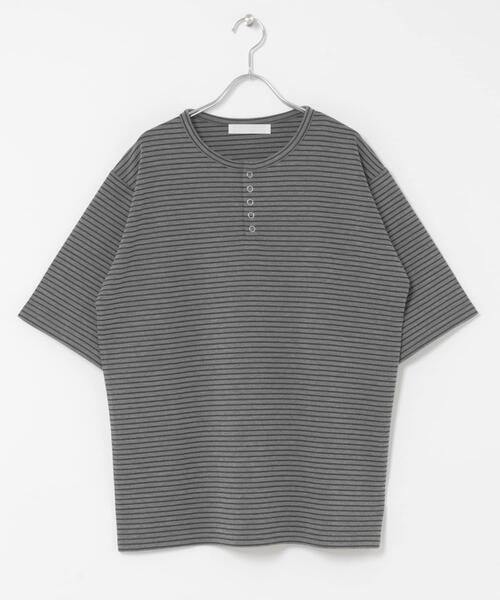 SENSE OF PLACE by URBAN RESEARCH(センスオブプレイスバイアーバンリサーチ)の「アソートヘンリーネックショートスリーブTシャツ(Tシャツ/カットソー・メンズ・グレー/ボルドー/チャコールグレー/ブラック・MEDIUM/LARGE)」の6枚目の写真