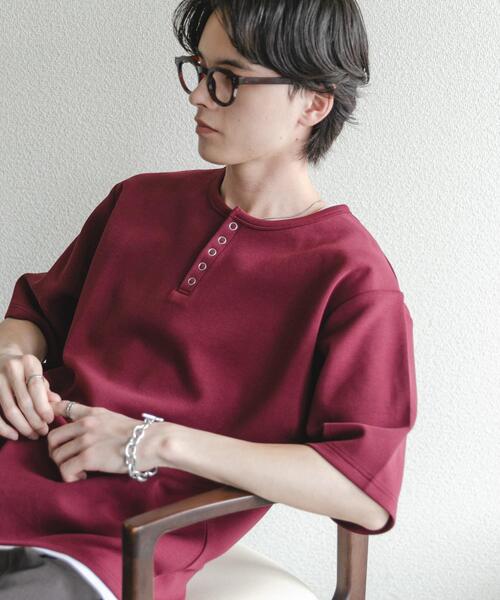 SENSE OF PLACE by URBAN RESEARCH(センスオブプレイスバイアーバンリサーチ)の「アソートヘンリーネックショートスリーブTシャツ(Tシャツ/カットソー・メンズ・グレー/ボルドー/チャコールグレー/ブラック・MEDIUM/LARGE)」の8枚目の写真